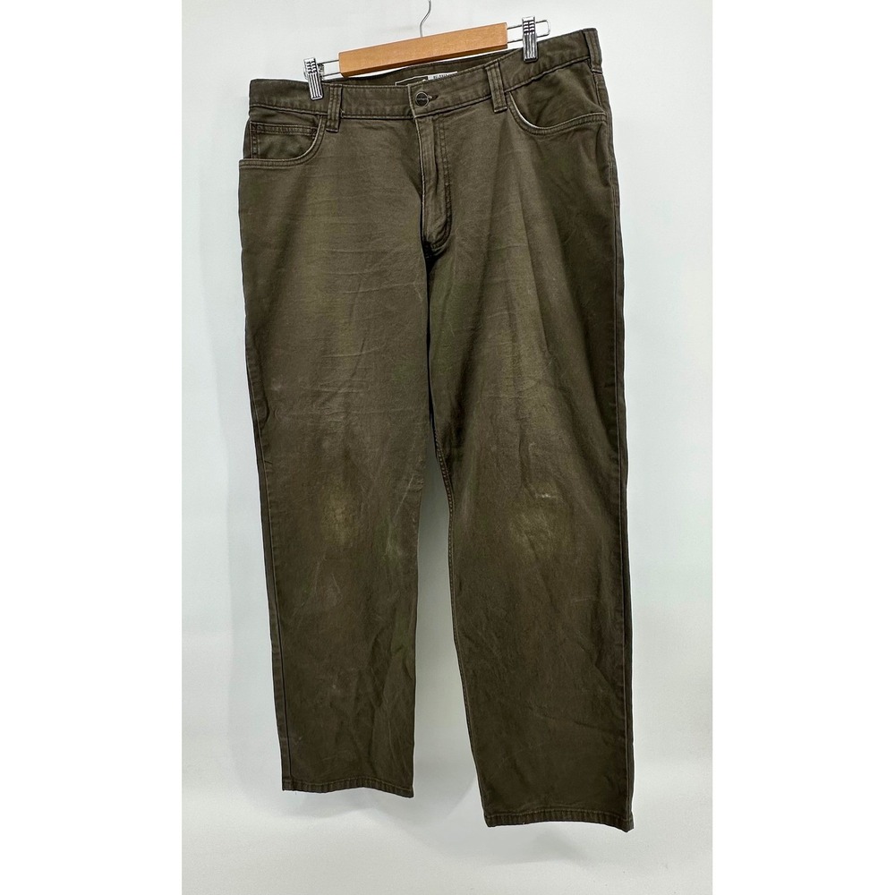 Carhartt Mens Relaxed Fit Canvas Work Pants Brown 38x32 Straight Leg Utility